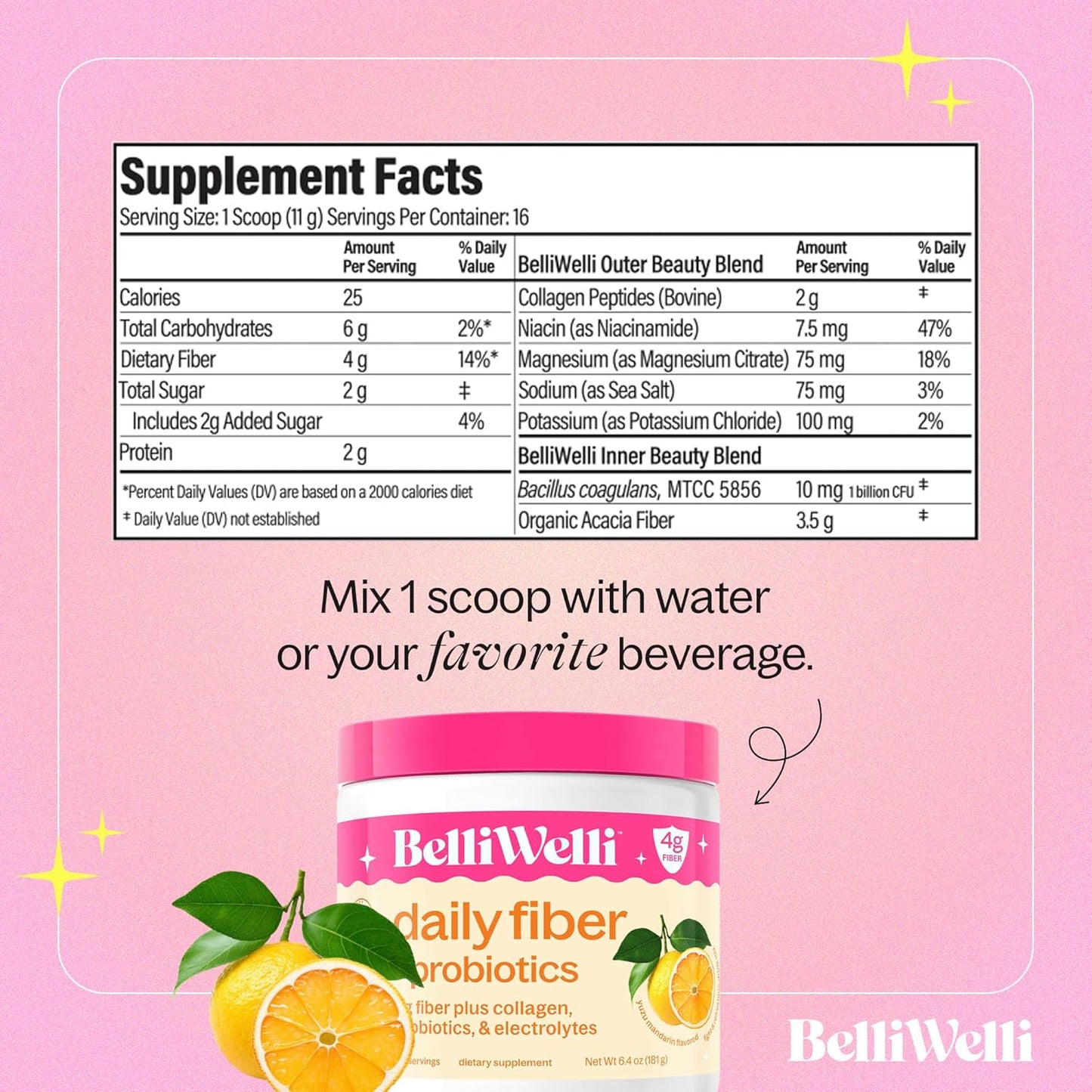 Complete Daily Fiber Supplement Bundle: Collagen, Probiotics, Electrolytes - Tropical Breeze & Orange Yuzu Mandarin Flavors - Supports Digestive Health, Gut Balance, Debloating - 32 Servings