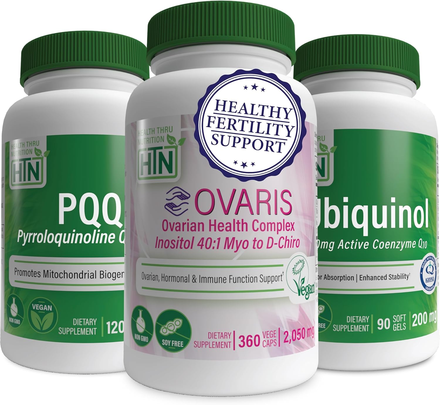 Complete Fertility Support Bundle with Ovarian Health Complex, Ubiquinol, and PQQ