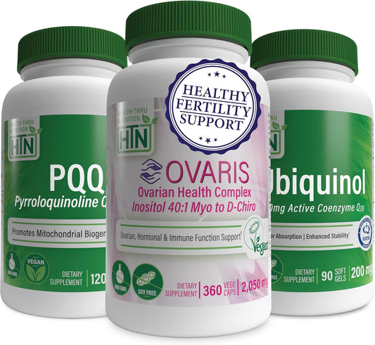 Complete Fertility Support Bundle with Ovarian Health Complex, Ubiquinol, and PQQ
