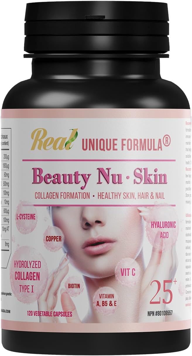 Complete Nutrients for Healthy Skin, Nails, and Hair | Unique Formula® Beauty Skin 25+ with Collagen, Hyaluronic Acid, and Vitamins for a Glowing Look