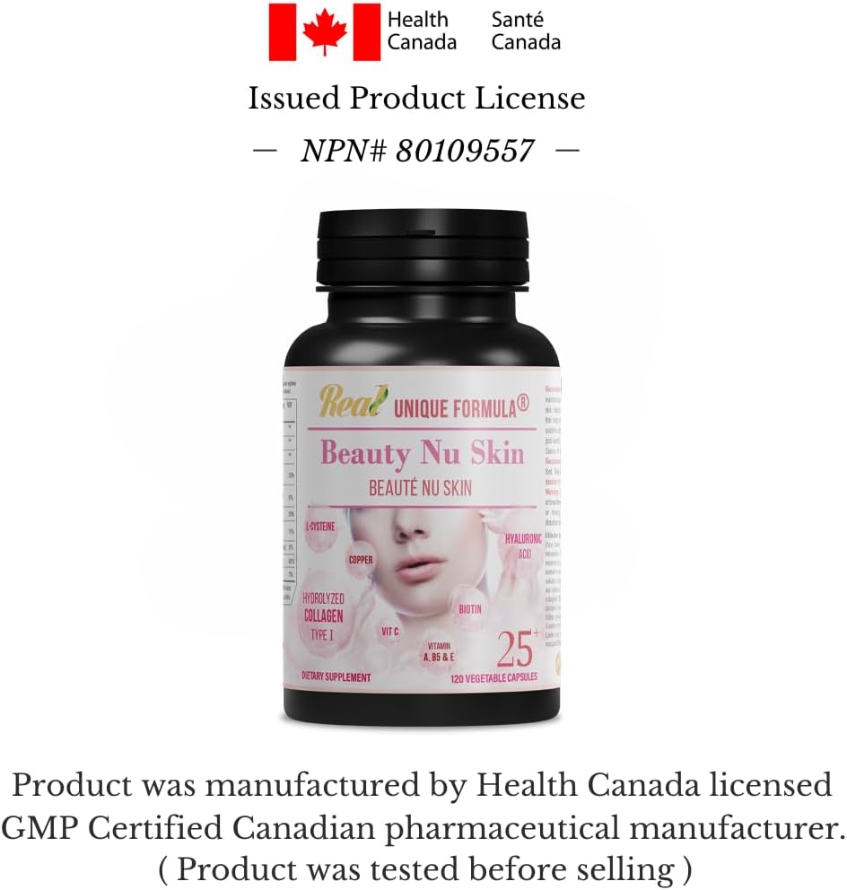 Complete Nutrients for Healthy Skin, Nails, and Hair | Unique Formula® Beauty Skin 25+ with Collagen, Hyaluronic Acid, and Vitamins for a Glowing Look