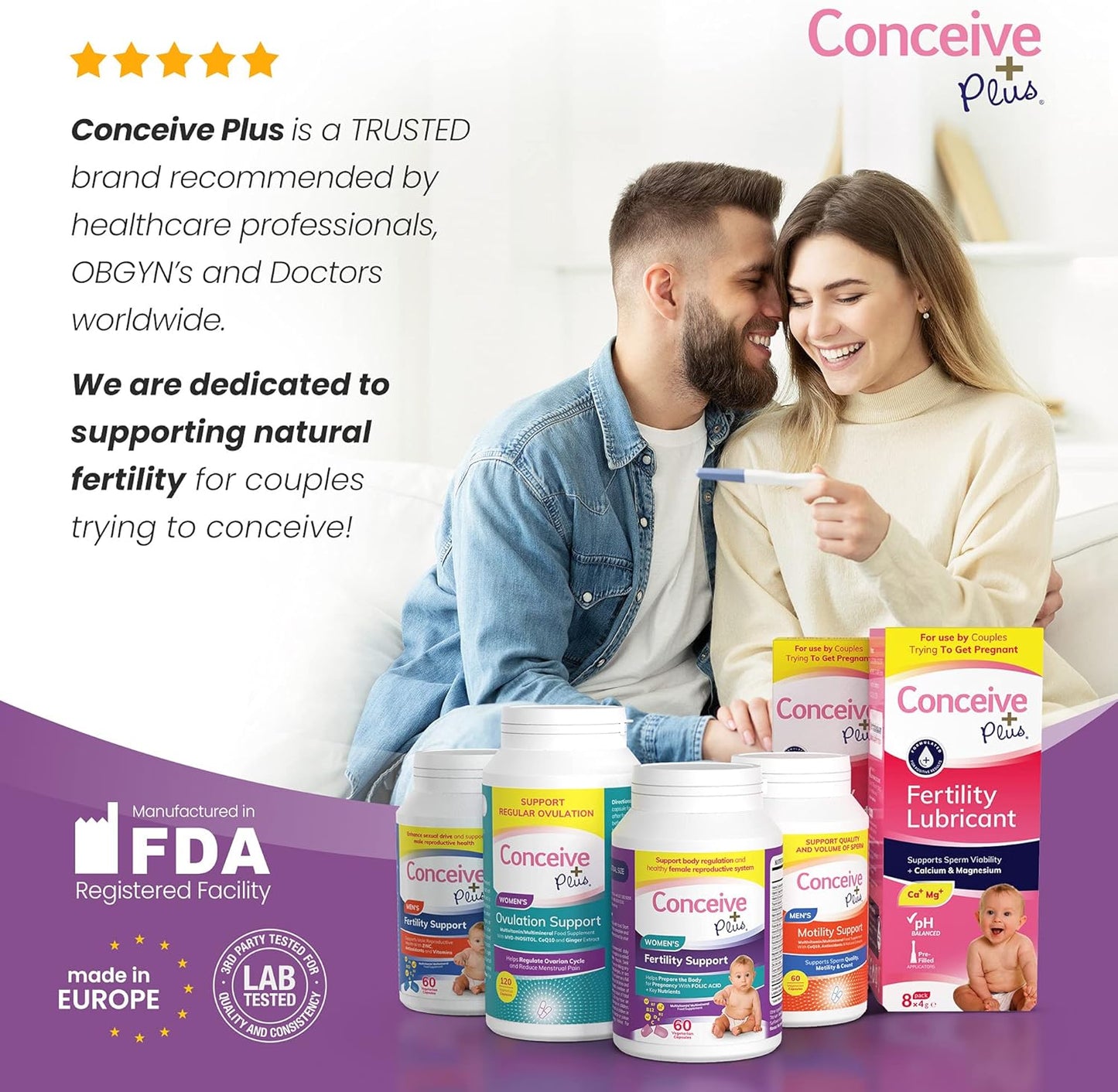 Conceive Plus Folic Acid Gummies - 800mcg Folate Supplement for Women - Natural Chewable Gummy - 60 Count - Non-GMO - Fruit Flavors