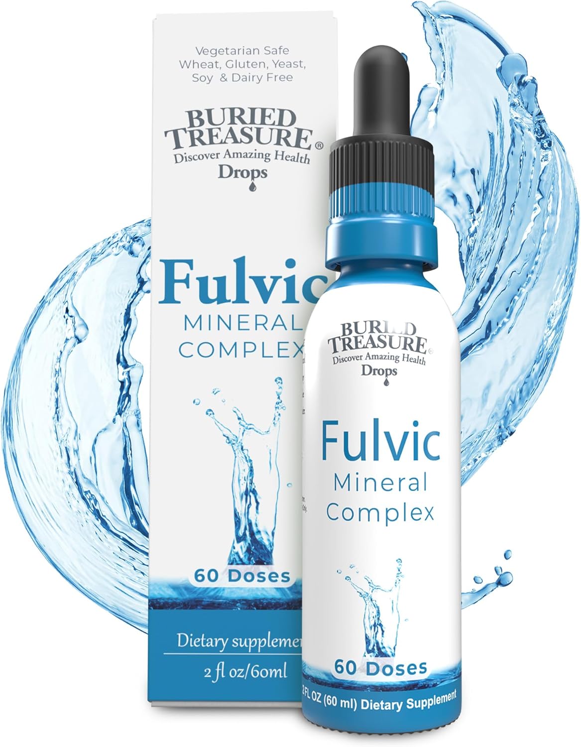 Concentrated Fulvic Mineral Drops - Liquid Supplement with Trace Minerals for Energy Support - 2 fl oz
