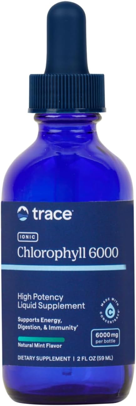 Concentrated Ionic Chlorophyll Trace Minerals Supplement - Supports Natural Cleanse, Digestive Health, Immune System - Mint Flavor, 2 fl oz (120 Servings)