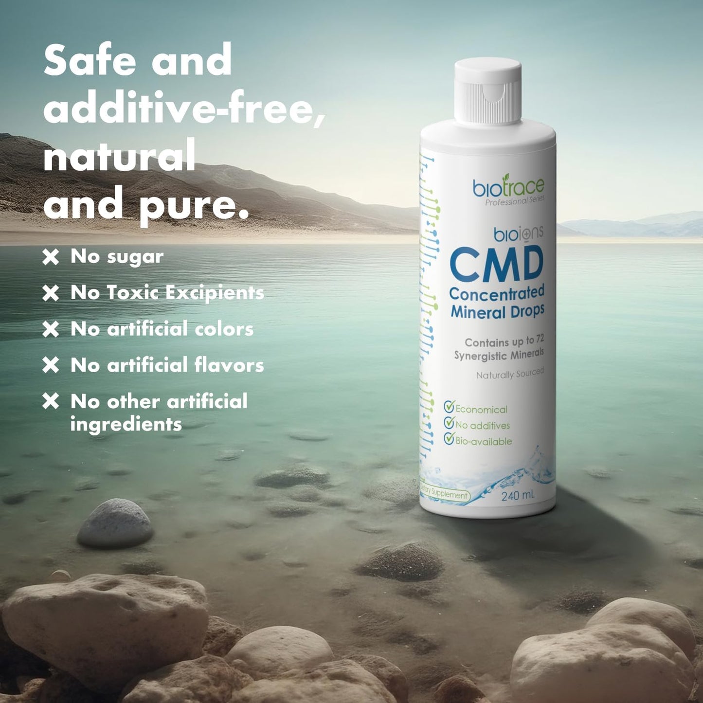 Concentrated Ionic Liquid Magnesium Drops with 72+ Trace Minerals from Dead Sea | Low Sodium Electrolyte Supplement for Energy & Hydration | 2 fl oz, 24 Day Supply