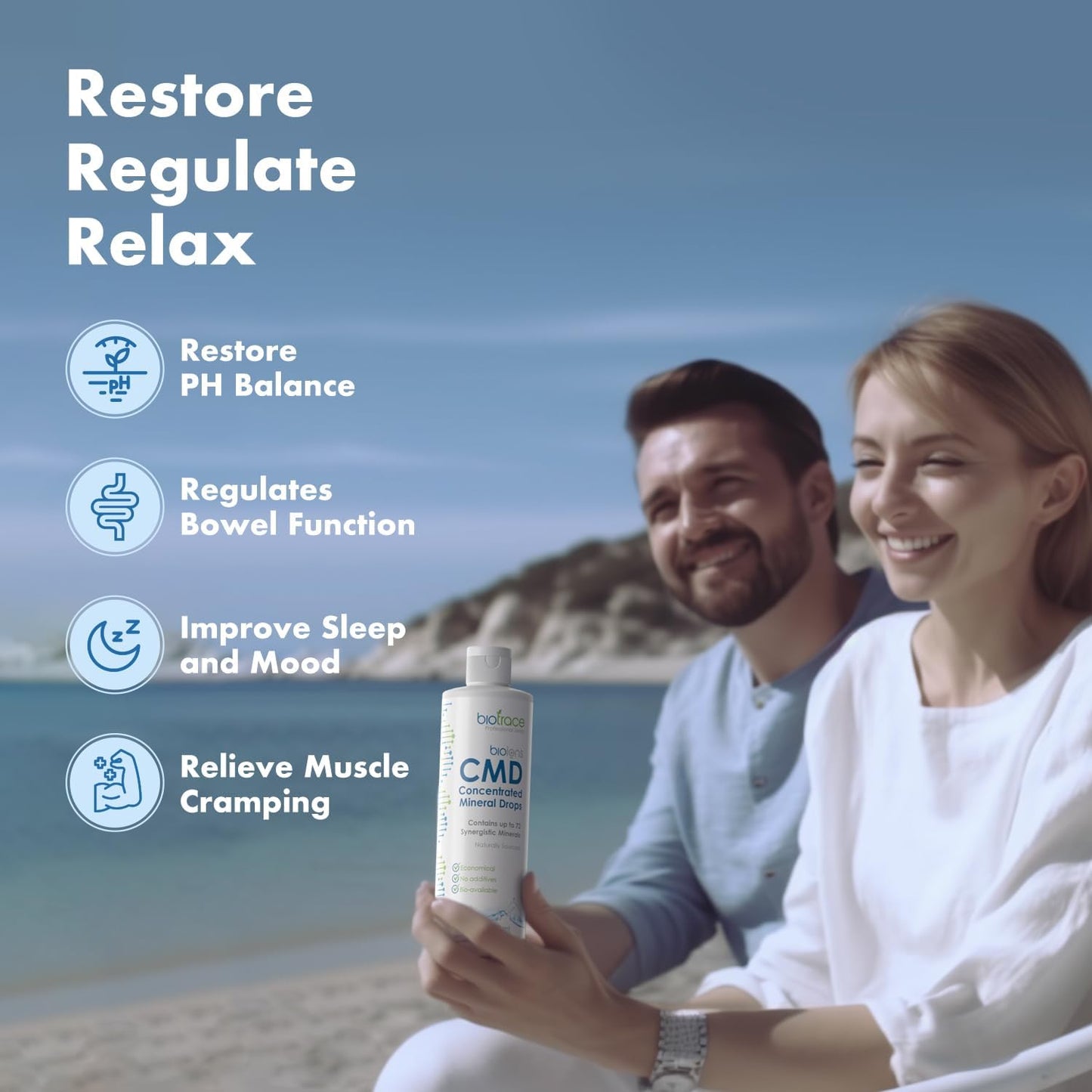 Concentrated Ionic Liquid Magnesium Drops with 72+ Trace Minerals from Dead Sea | Low Sodium Electrolyte Supplement for Energy & Hydration | 2 fl oz, 24 Day Supply