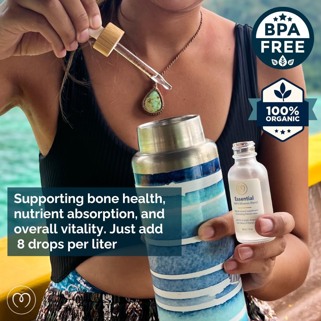 Concentrated Ionic Trace Mineral Drops with Essential Electrolytes for Immune Support - Magnesium Chloride Sodium Supplements - Alkaline Water - 3 Pack