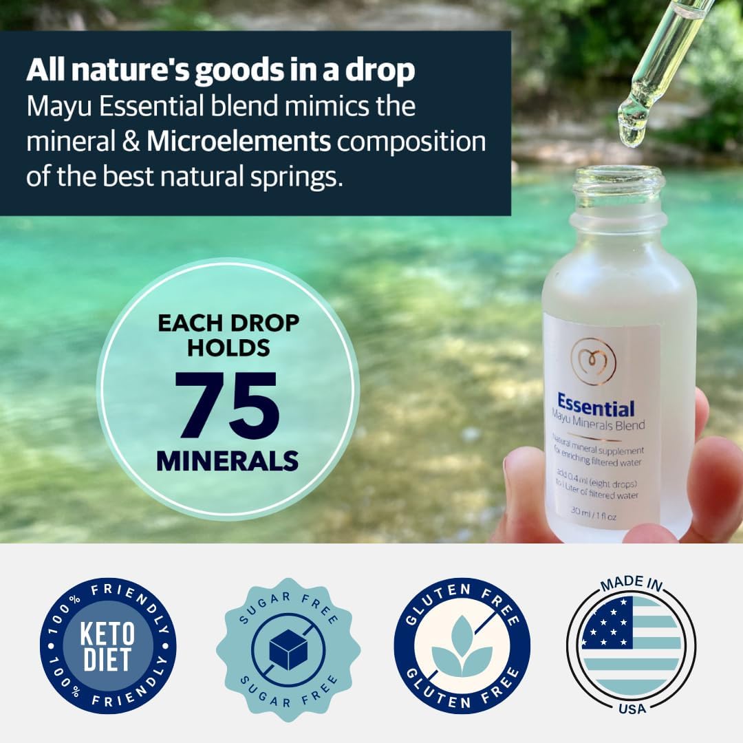 Concentrated Ionic Trace Mineral Drops with Essential Electrolytes for Immune Support - Magnesium Chloride Sodium Supplements - Alkaline Water - 3 Pack