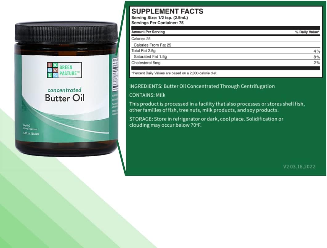 Concentrated Liquid Butter Oil with CLA and Vitamin A - 6.4 fl. oz.