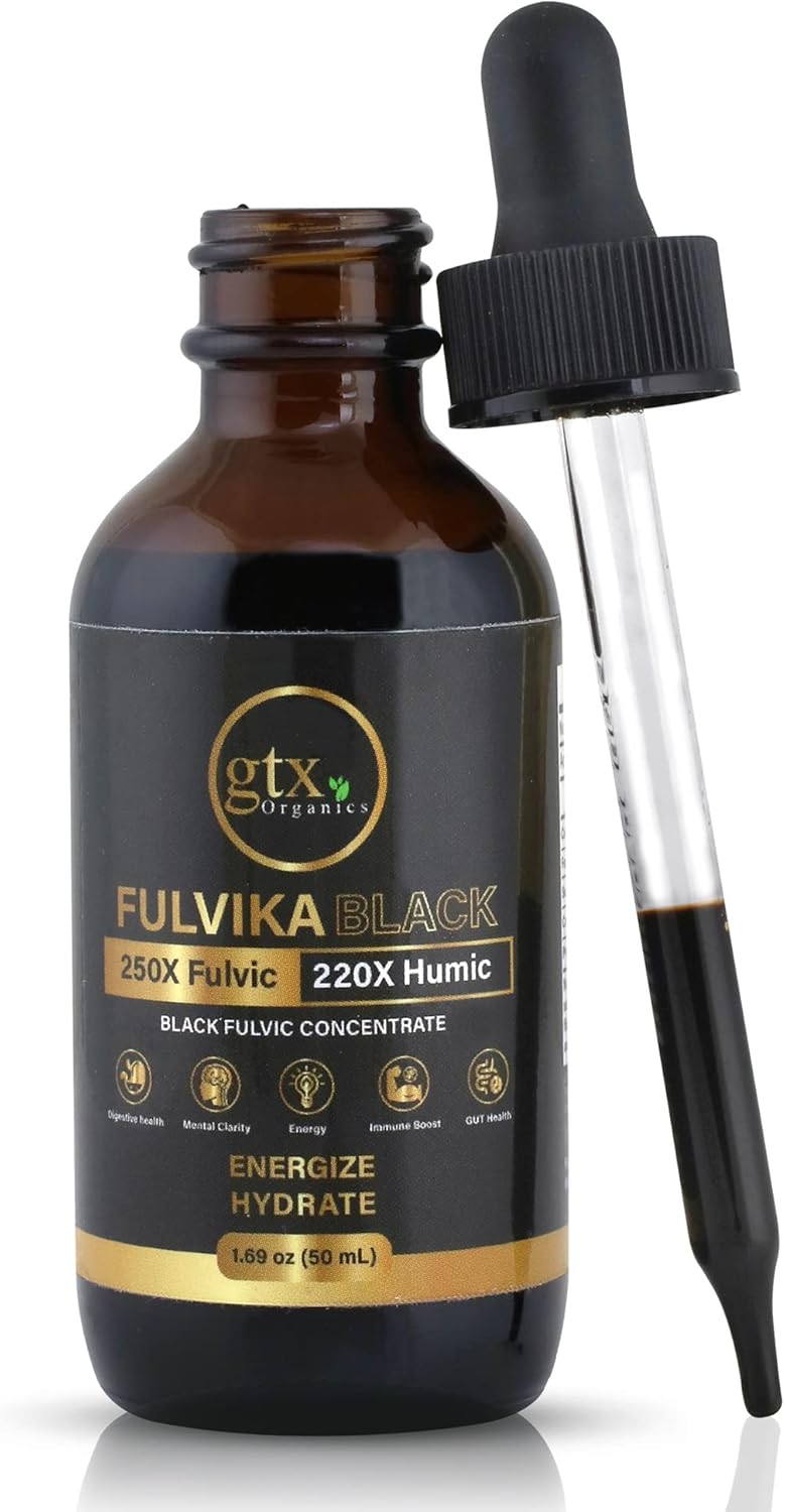 Concentrated Plant-Based Fulvic Acid Trace Mineral Drops - 74 Trace Minerals Supplement with Electrolytes & Alkaline pH - 200 Servings