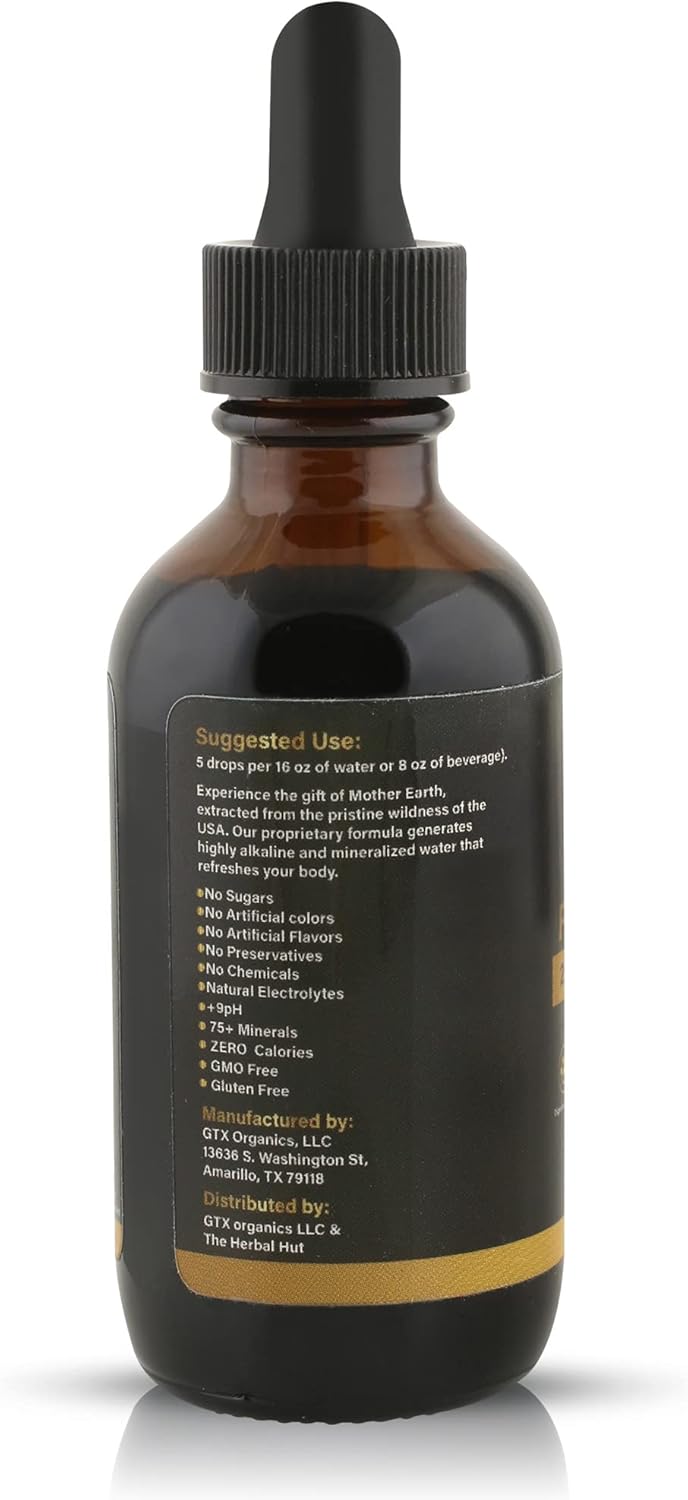 Concentrated Plant-Based Fulvic Acid Trace Mineral Drops - 74 Trace Minerals Supplement with Electrolytes & Alkaline pH - 200 Servings