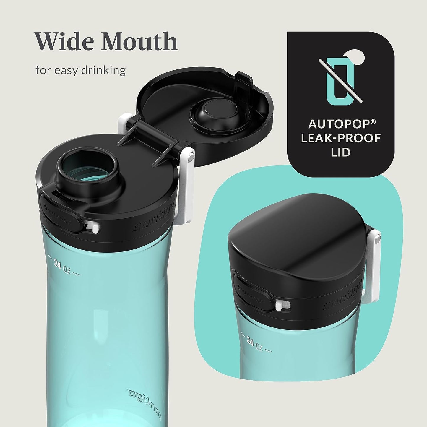 Contigo Jackson 2.0 Water Bottle Bundle - 24 Oz., Leak-Proof, Pack of 2