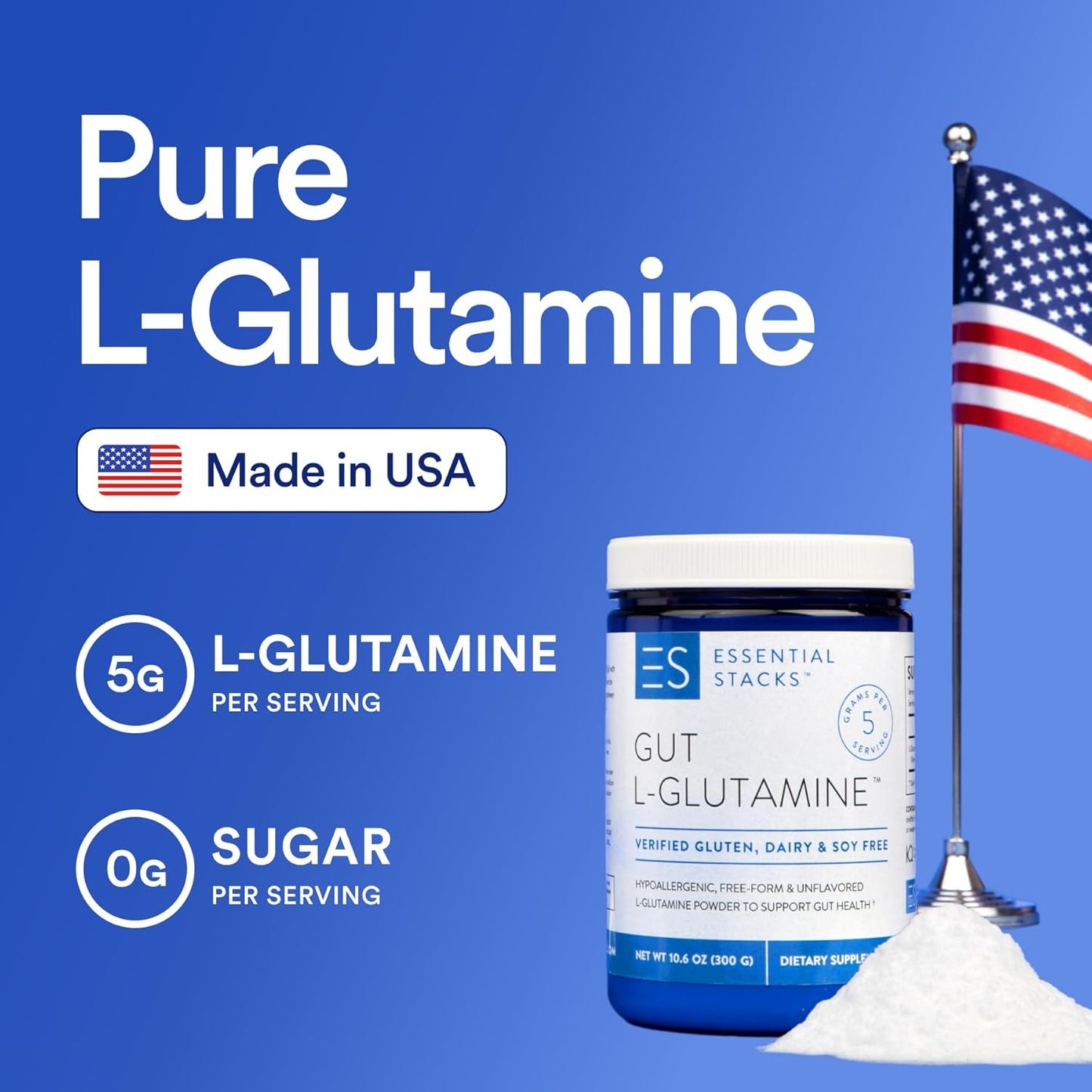 Convenient L-Glutamine Bundle - Includes Powder & Capsules for Home and Away