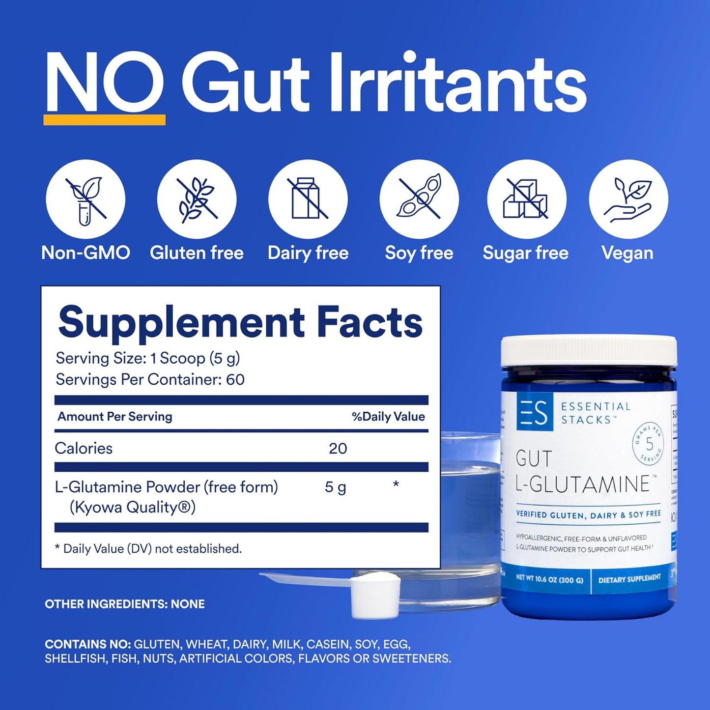Convenient L-Glutamine Bundle - Includes Powder & Capsules for Home and Away