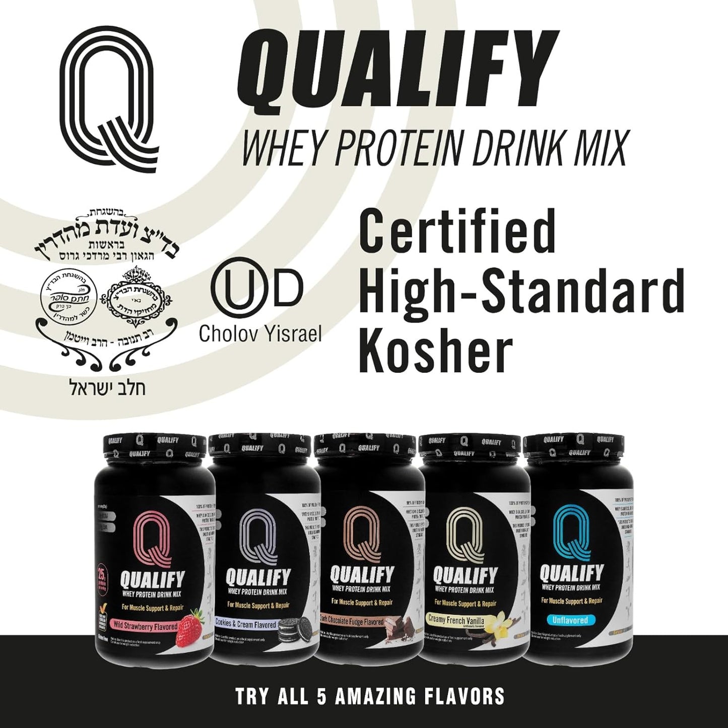 Cookies and Cream Whey Protein Powder - Gluten & Sugar Free, Kosher Certified, 25g Protein, Essential Amino Acids, BCAA, Post Workout Recovery Drink (1.65lb)