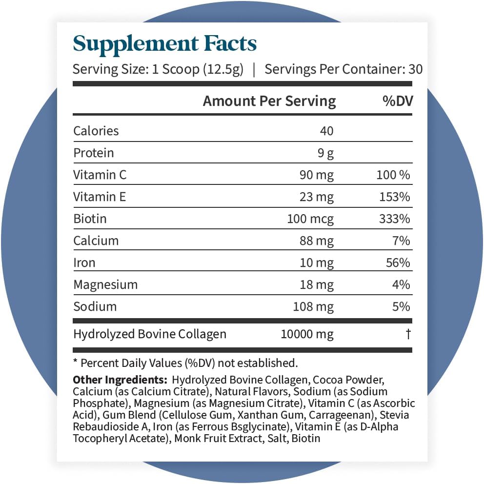 Cookies & Cream Collagen Peptides Powder for Hair, Skin, Nails, and Joints - Grass Fed, Non-GMO, Dairy Free - Hydrolyzed Type I & III Collagen - Pasture Raised - Keto Friendly (13 Oz)