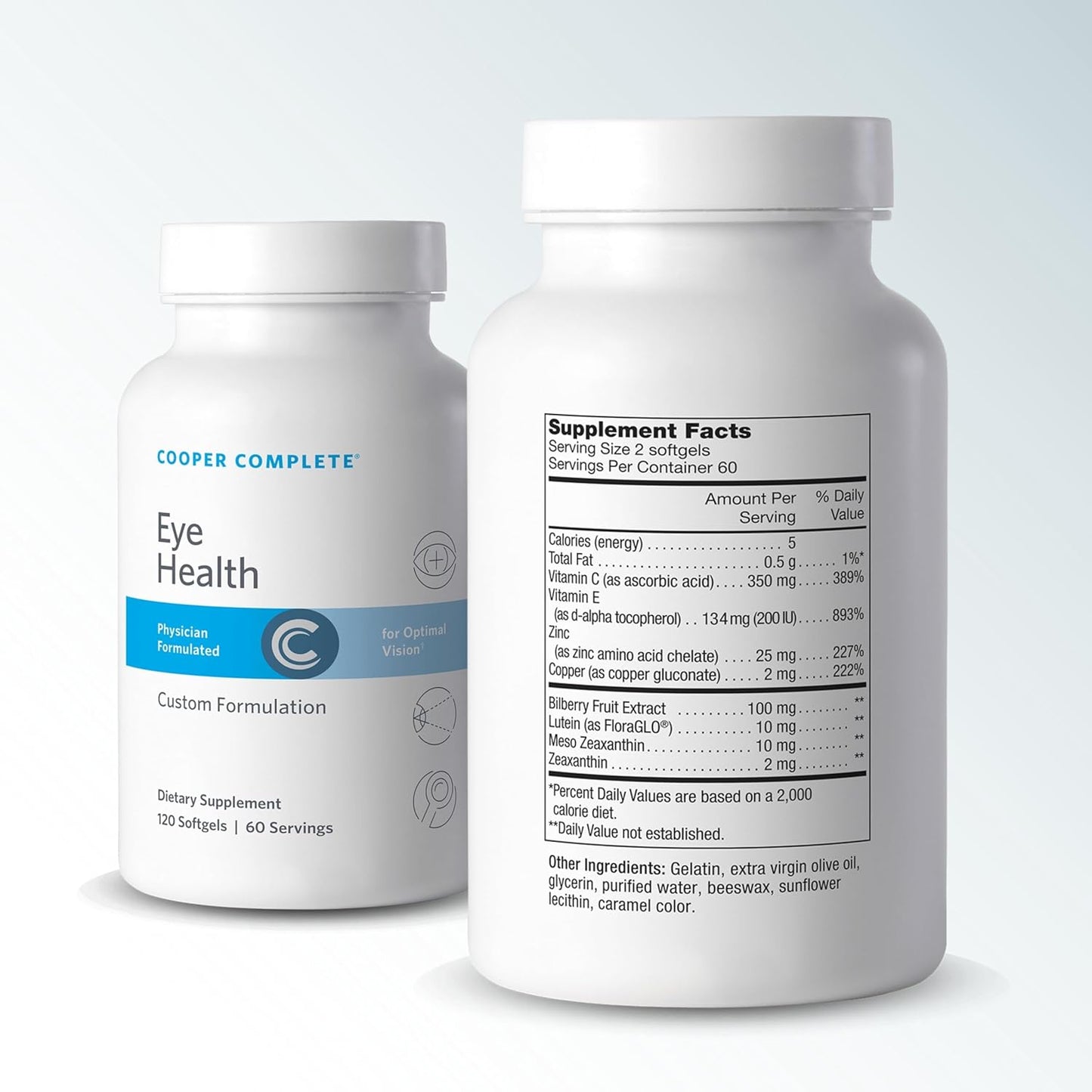 Cooper Complete Eye Health Supplement with Lutein, Meso Zeaxanthin, Zeaxanthin, Vitamin C & E - 240 Softgels - Pack of 2