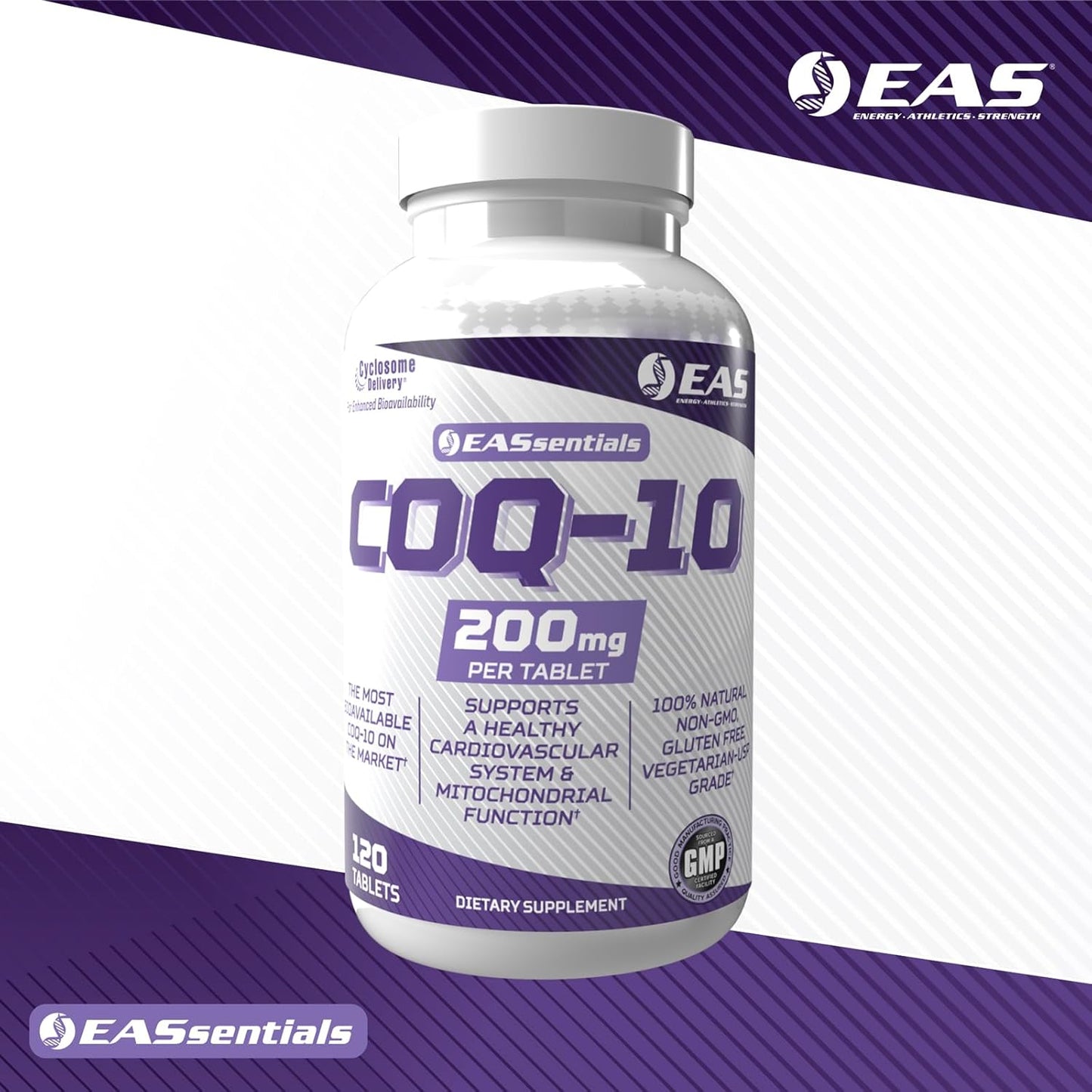 COQ-10 200mg Tablets for Heart Health & Energy | Antioxidant Formula with Enhanced Absorption | Gluten Free & Non GMO | 120 Count