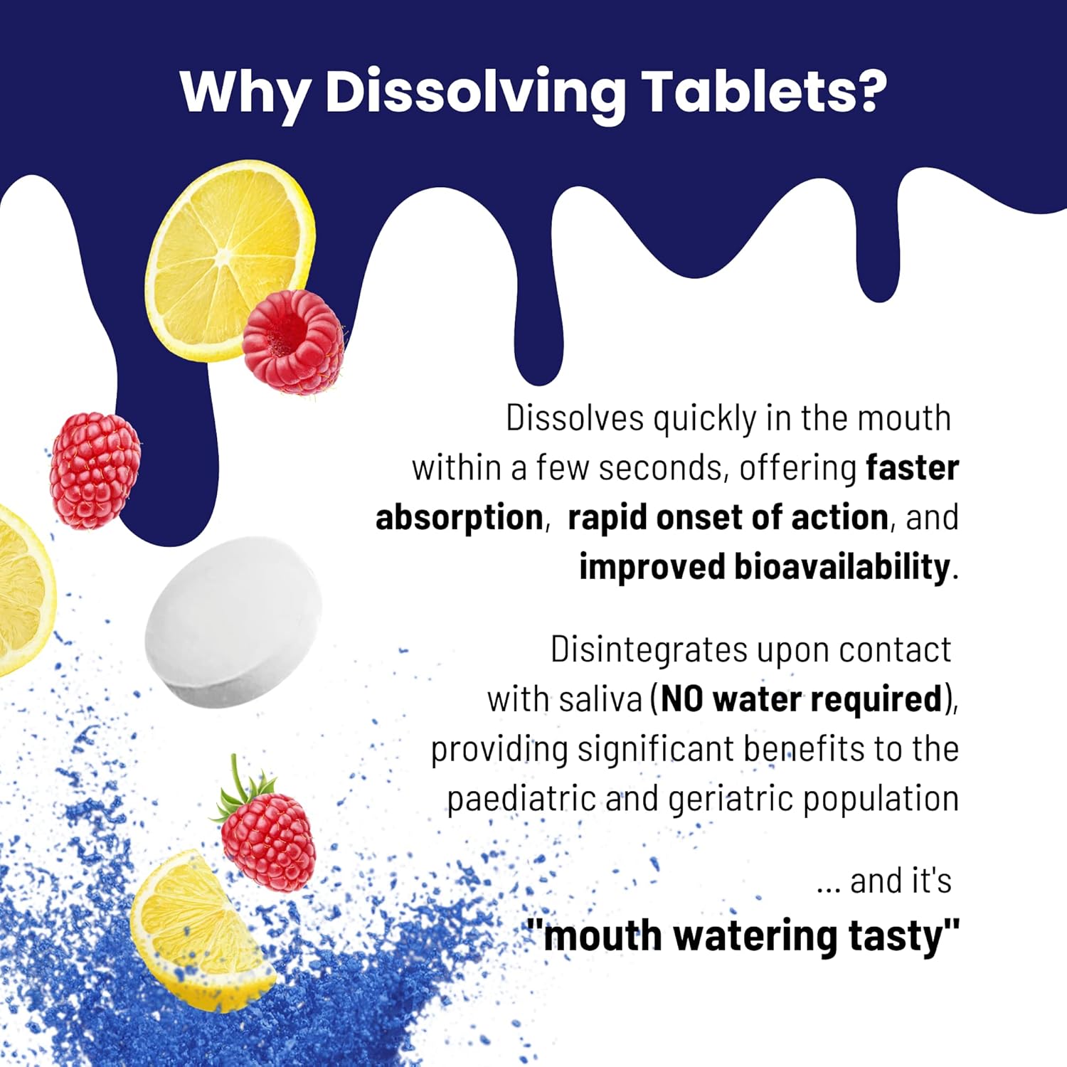 CoQ10 Nutra Meltz Tablets 100mg for Heart Health & Energy - Raspberry Lemon Flavor, 60 Quick Dissolving Tablets