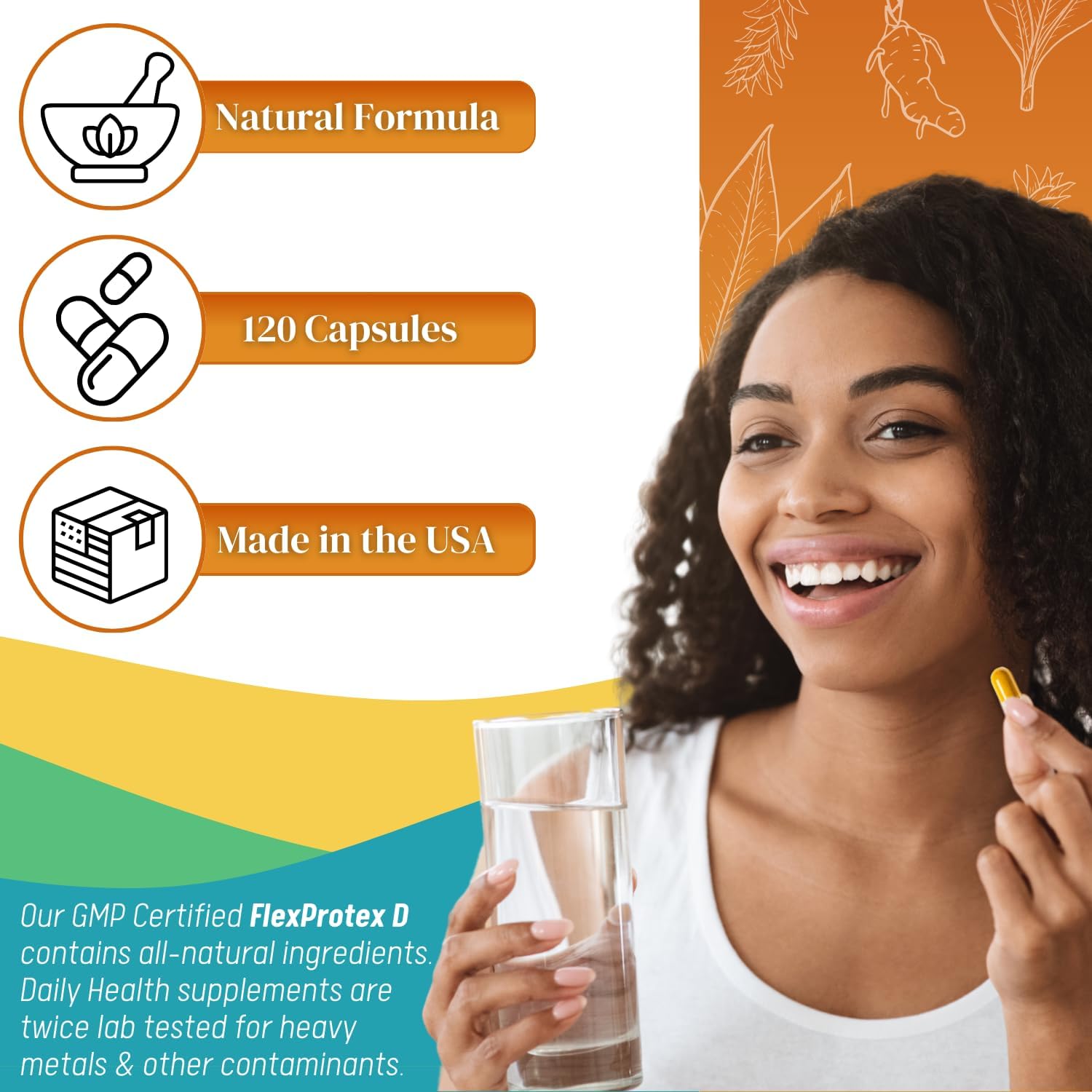 Coral Calcium and FlexProtex D Combo for Daily Bone and Joint Support (1 Month Supply)