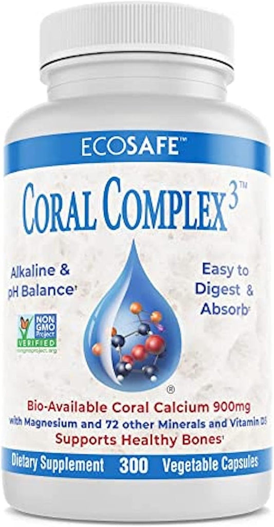 Coral White Coral Complex 3 - 900mg Coral Calcium with 1200IU Vitamin D3 and 168mg Magnesium - 300 Veg Caps