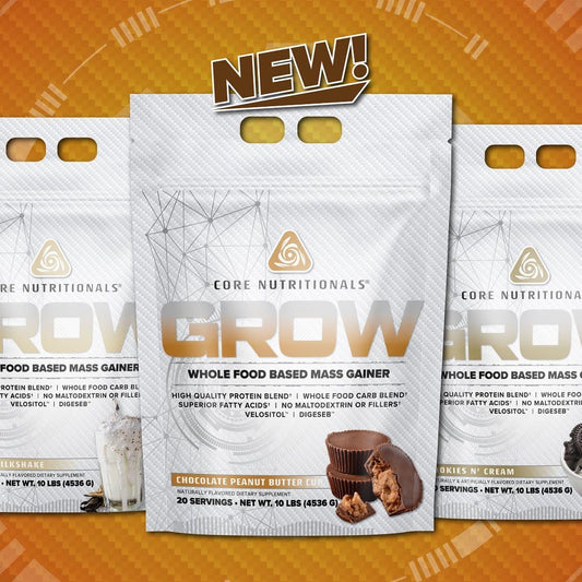Core Nutritionals Grow Whole Food Mass Gainer - Cookies N' Cream Flavor, 10 lbs, 50g Protein, 880 Calories