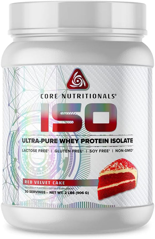 Core Nutritionals ISO Red Velvet Whey Protein Isolate - 25g, 100% Micro Filtered, No Artificial Fillers - 32 Servings