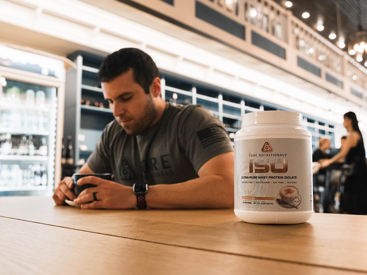 Core Nutritionals ISO Whey Protein Isolate - Cappucino Flavor, 25g Protein, 32 Servings, No Artificial Fillers