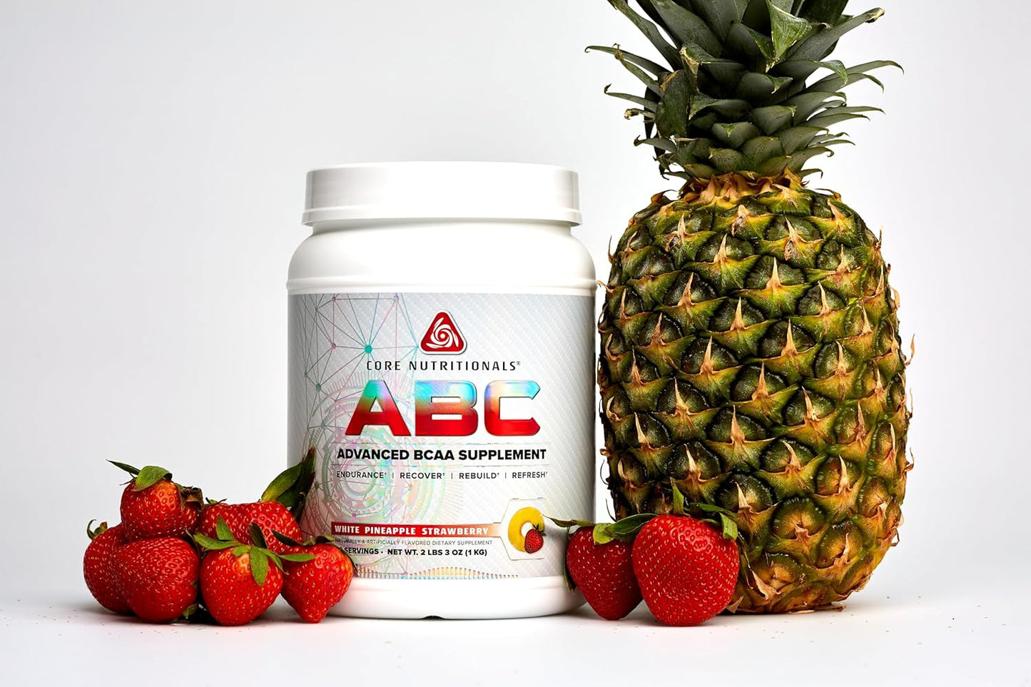 Core Nutritionals Platinum ABC Intra-Workout BCAA Supplement - 2.5 G Glutamine, Beta Alanine, Citrulline Malate - 20 Servings - White Pineapple Strawberry Flavor