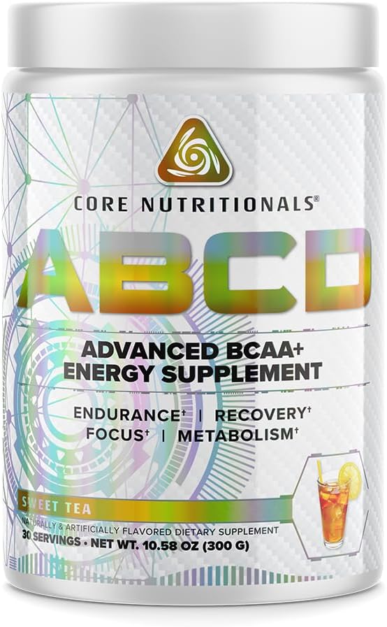 Core Nutritionals Platinum ABCD Advanced BCAA Energy Supplement - Enhances Endurance, Recovery, and Focus - 30 Servings - Sweet Tea Flavor