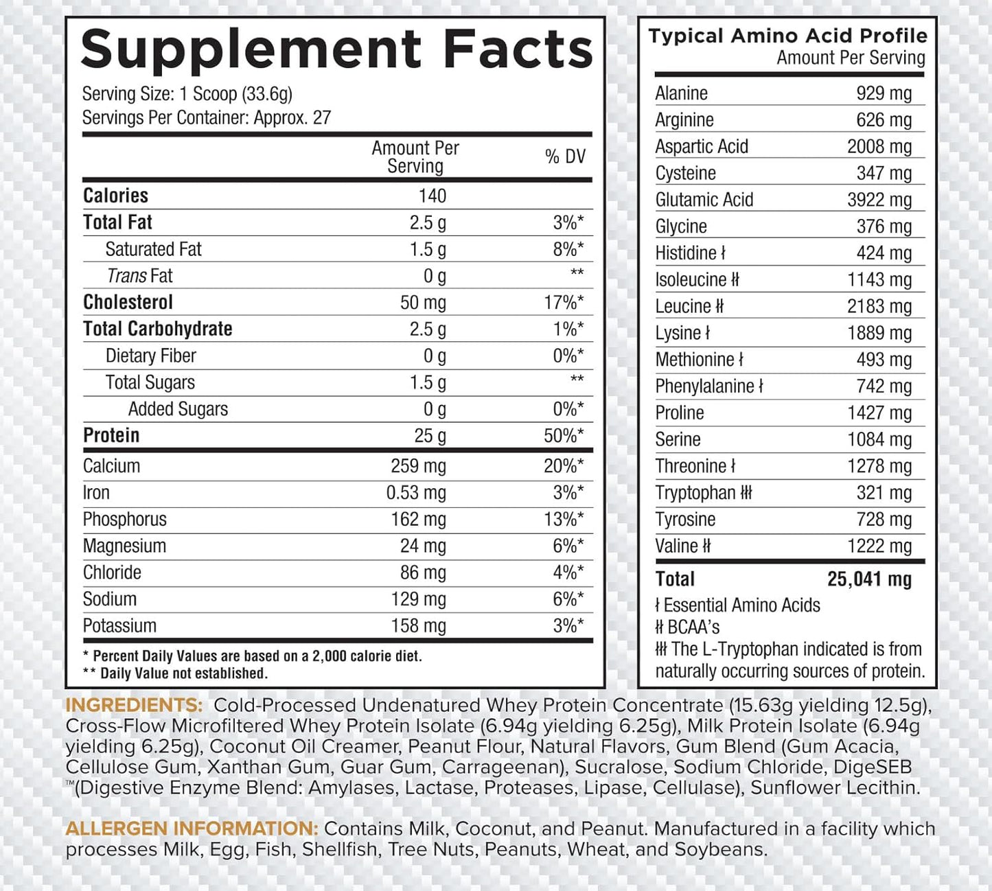 Core Nutritionals Pro Sustained Release Protein Blend with Digestive Enzyme Blend, 25G Protein, 2G Carb, 27 Servings - Peanut Butter and Jelly Flavor