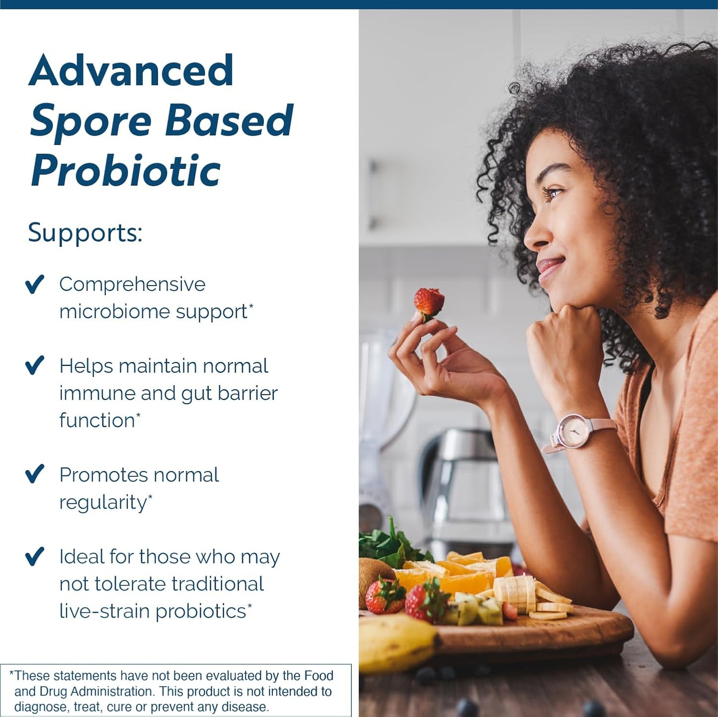 CoreBiotic Gut Health Supplements for Men & Women - 3 Spore-Based Probiotic Strains + Organic Prebiotic Fiber - 60 Capsules