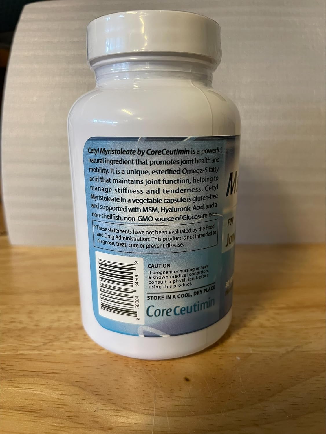CoreCeutimin Cetyl Myristoleate Capsules with Omega 5 Fatty Acid for Joint Relief - Includes Glucosamine, MSM & Hyaluronic Acid - 80 Count