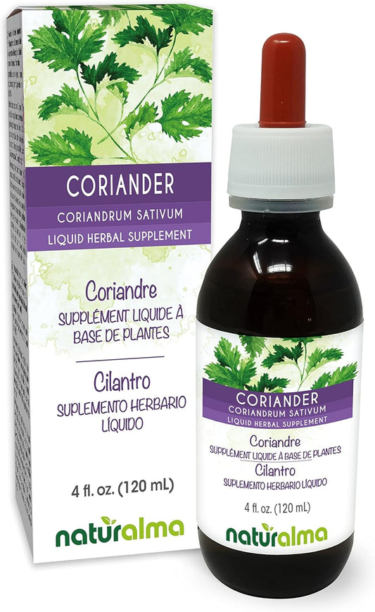 Coriander (Coriandrum sativum) Alcohol-Free Tincture - 4 fl oz Liquid Extract - Herbal Supplement Vegan - Naturalma