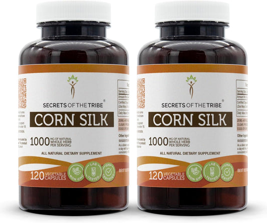 Corn Silk 1000mg Dried Silk Capsules - 240 Count from Secrets of the Tribe