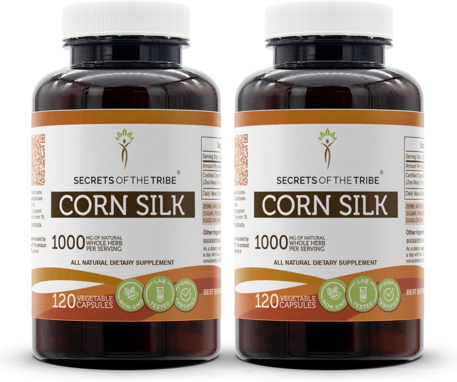 Corn Silk 1000mg Dried Silk Capsules - 240 Count from Secrets of the Tribe