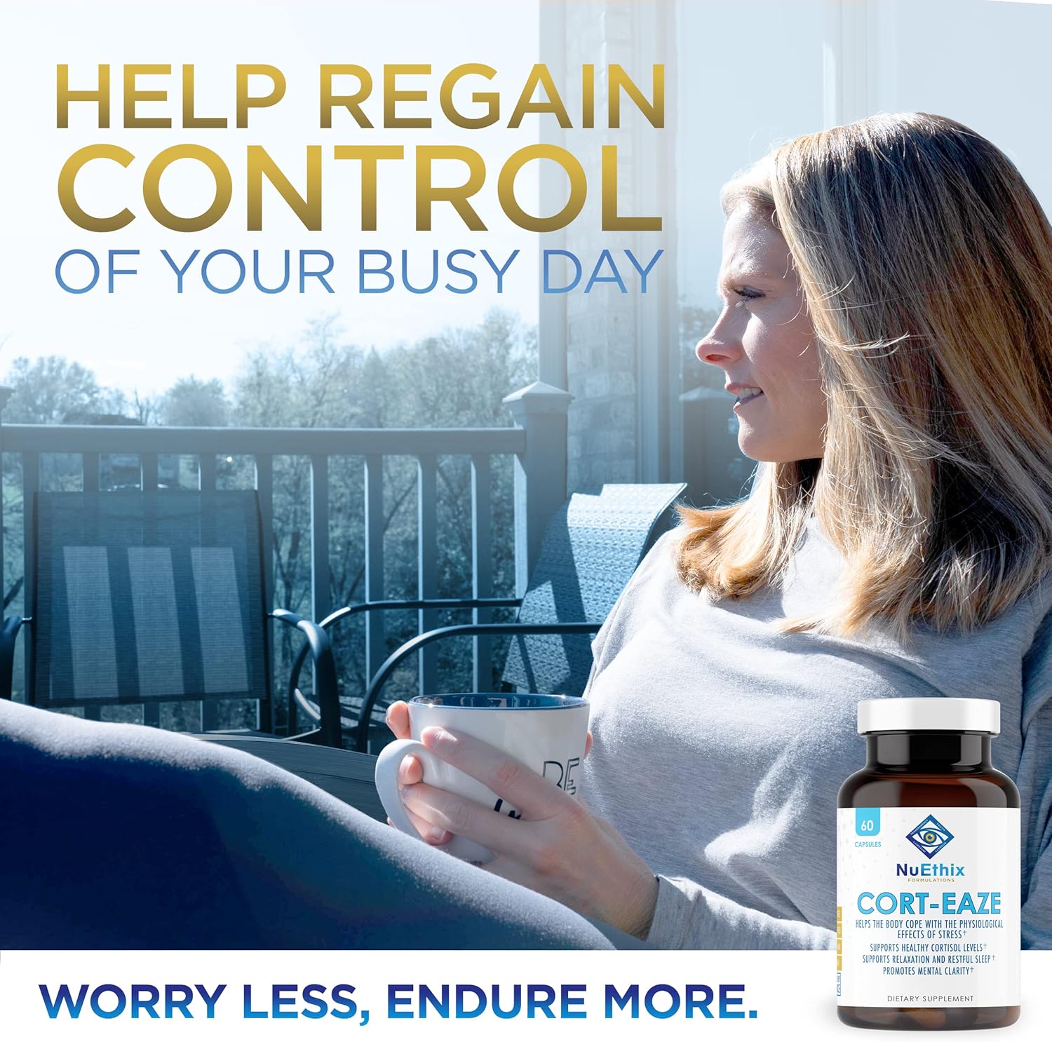 Cort-Eaze Cortisol-Control & Thyro-Boost Thyroid Support Supplement Bundle, 60 Capsules & 90 Capsules