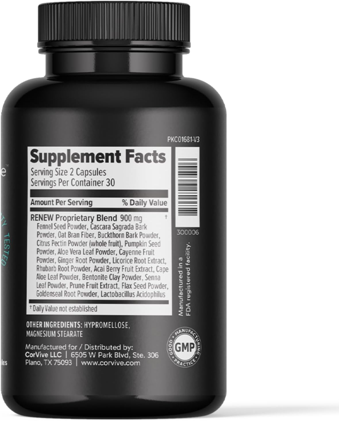 CorVive Renew Cleanse Supplement - 30 Servings, 60 Capsules, Unflavored Formula for Detox and Cleanse