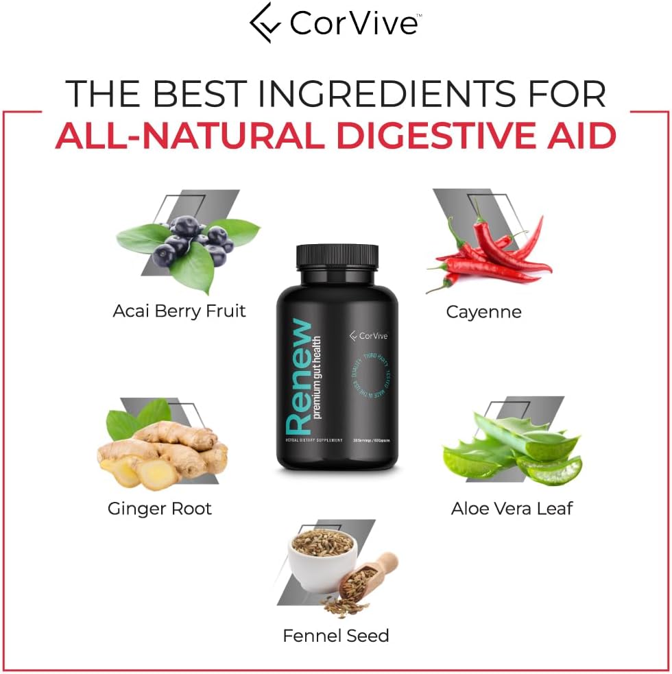 CorVive Renew Cleanse Supplement - 30 Servings, 60 Capsules, Unflavored Formula for Detox and Cleanse