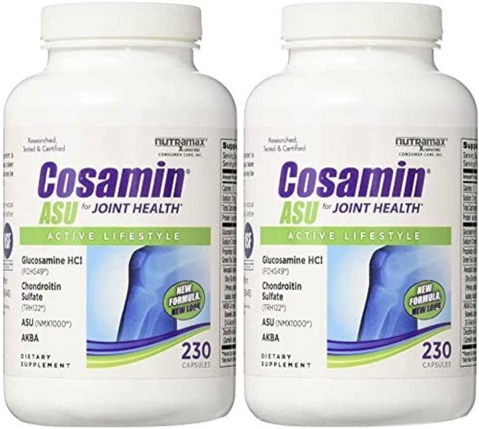 Cosamin DS Joint Health Supplement with Glucosamine, Chondroitin, and AKBA - 230 Capsules for Active Lifestyle