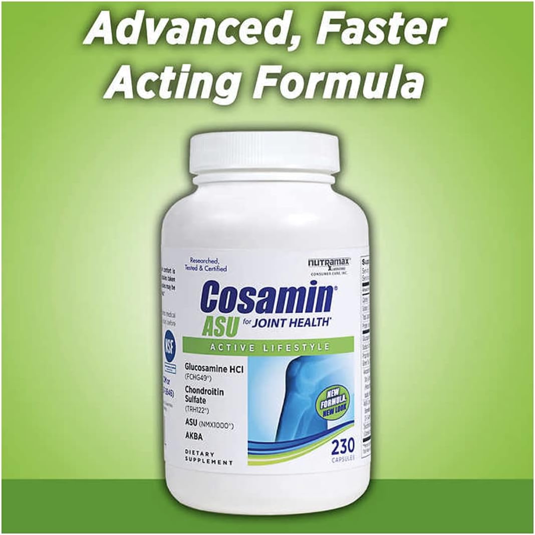 Cosamin DS Joint Health Supplement with Glucosamine, Chondroitin, and AKBA - 230 Capsules for Active Lifestyle