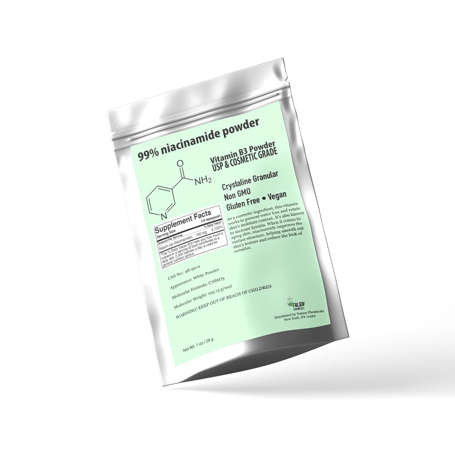 Cosmetic Grade Niacinamide Powder - 2oz / 56g for DIY Niacinamide Serum