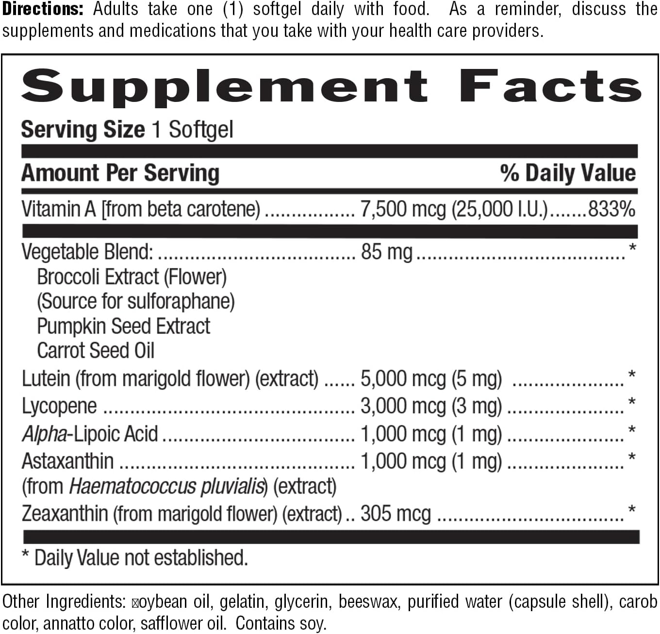 Country Life Carotenoid Complex Softgels - Antioxidant Support with Lutein, Lycopene, and Astaxanthin, 60 Count