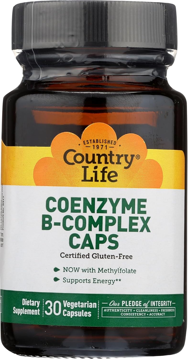 Country Life Coenzyme B Complex - 30 Capsules for Energy and Metabolism Boost