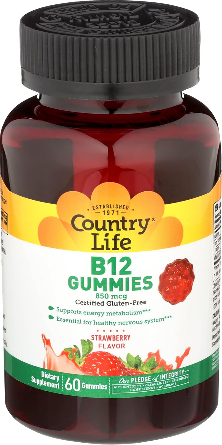 Country Life Vitamin B12 850 mcg Gummies - 60 Chewables