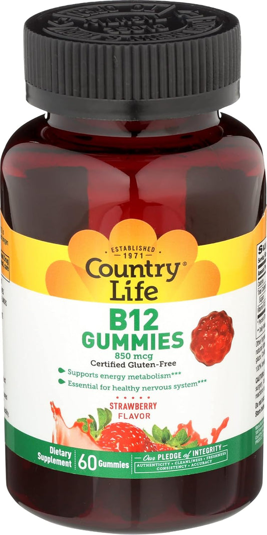 Country Life Vitamin B12 850 mcg Gummies - 60 Chewables