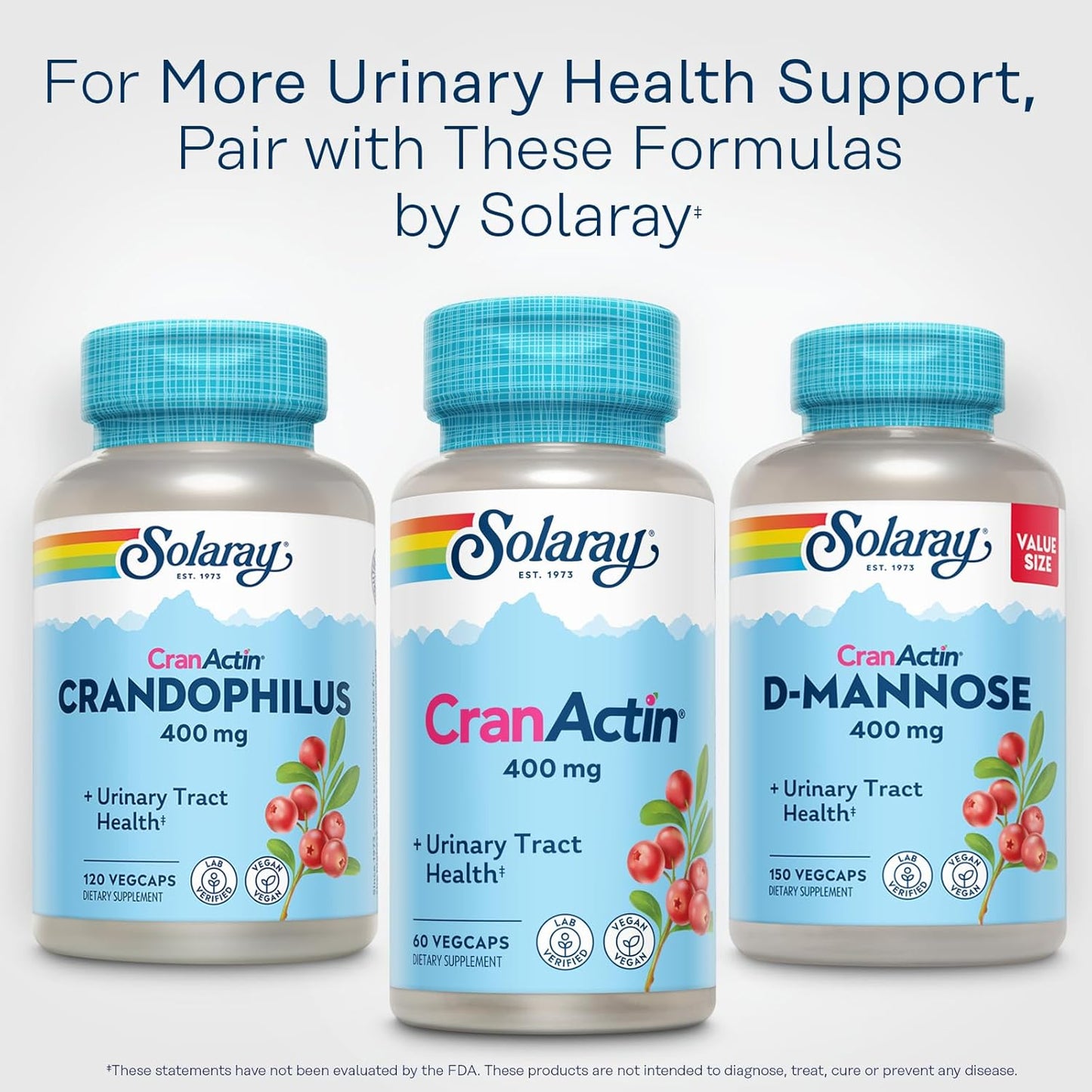 CranActin Cranberry Extract Capsules - 400mg Supplement for Bladder Health - Supports Urinary Tract with Vitamin C - Vegan, 60-Day Guarantee - 60 VegCaps