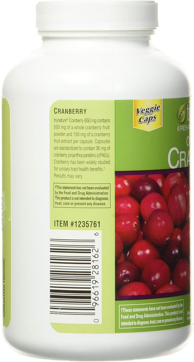 Cranberry 650 mg Capsules - 140 Vegetarian Pills by trunature