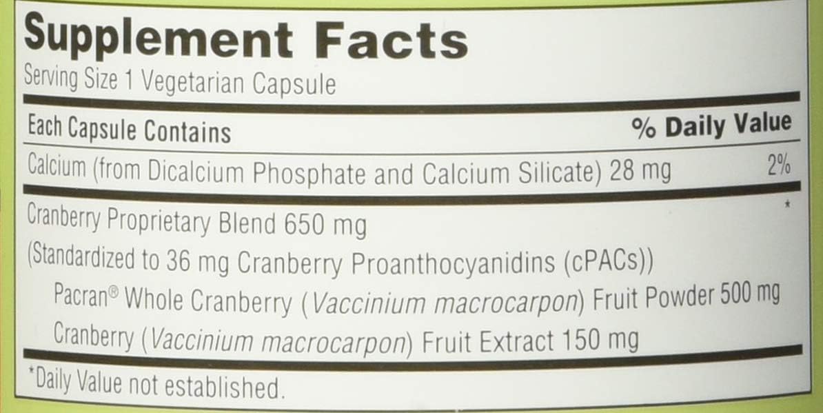 Cranberry 650 mg Capsules - 140 Vegetarian Pills by trunature