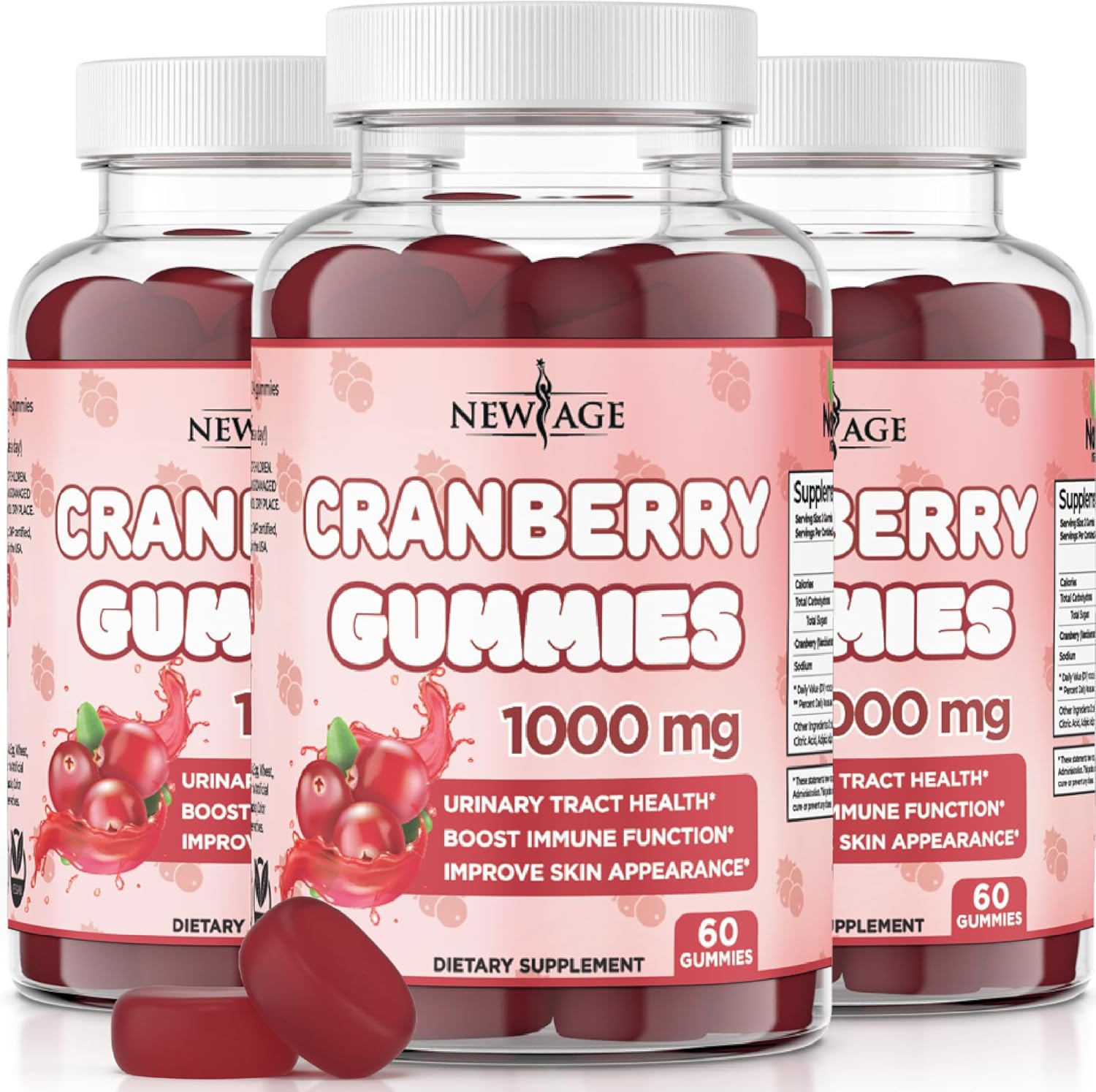 Cranberry Gummies 1000mg for Urinary Tract Health - Supports Bladder, Kidney, UTI - Vegetarian (180 Gummies) - BoostGo Australia